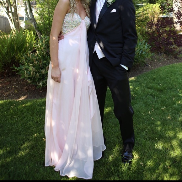 La femme long pink prom dress - Picture 1 of 4